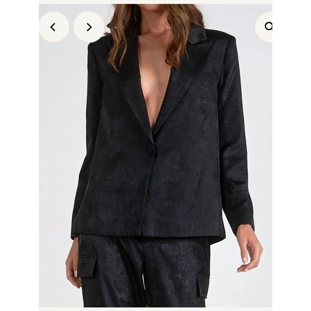 Elan - Black Wide Lapel Blazer  NWT XS